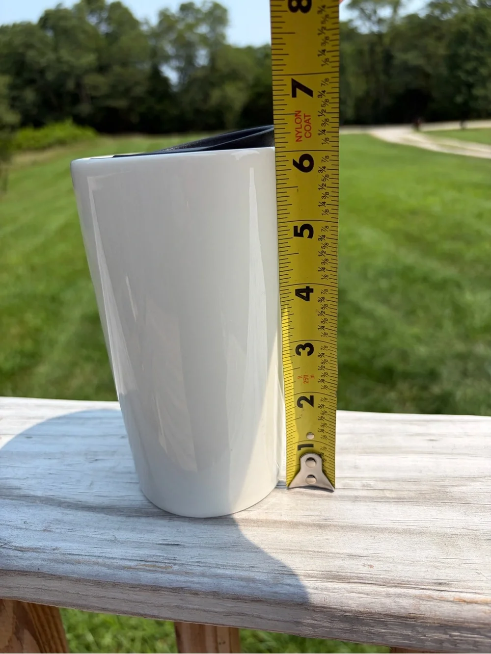 Starbucks Embossed Siren Mermaid White Ceramic Coffee Tumbler Cup Mug w/Lid 12oz